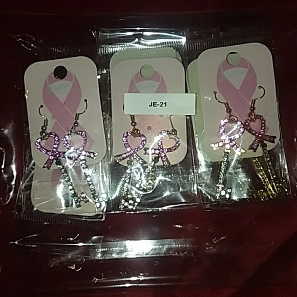 5 LEFT! Breast Cancer Awareness Earrings! - Picture 2 of 2